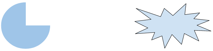 In contrast, the following two shapes are not convex sets: